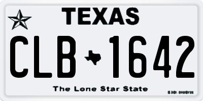TX license plate CLB1642