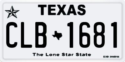 TX license plate CLB1681
