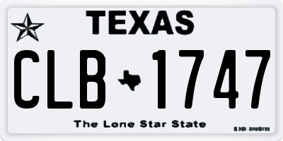 TX license plate CLB1747
