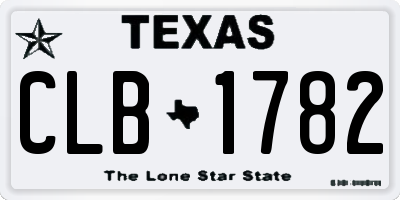TX license plate CLB1782