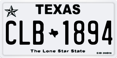 TX license plate CLB1894