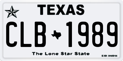 TX license plate CLB1989