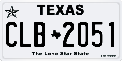 TX license plate CLB2051