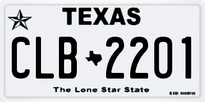 TX license plate CLB2201