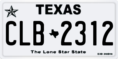 TX license plate CLB2312
