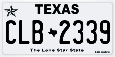 TX license plate CLB2339