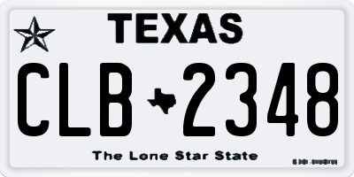TX license plate CLB2348