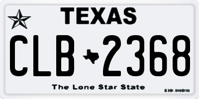 TX license plate CLB2368