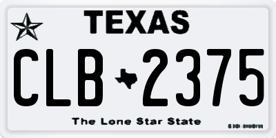 TX license plate CLB2375