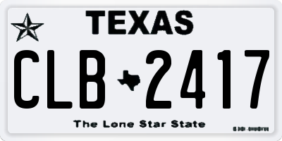 TX license plate CLB2417