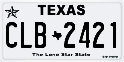 TX license plate CLB2421