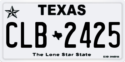 TX license plate CLB2425