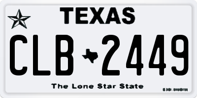 TX license plate CLB2449
