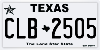 TX license plate CLB2505
