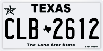 TX license plate CLB2612