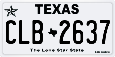TX license plate CLB2637