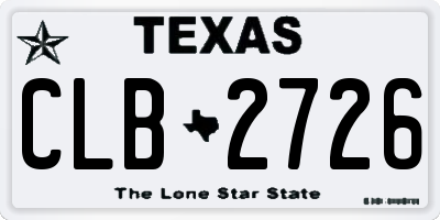 TX license plate CLB2726