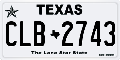TX license plate CLB2743