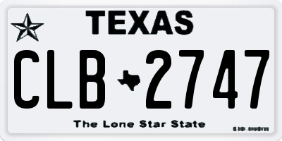 TX license plate CLB2747