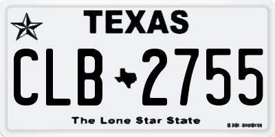 TX license plate CLB2755