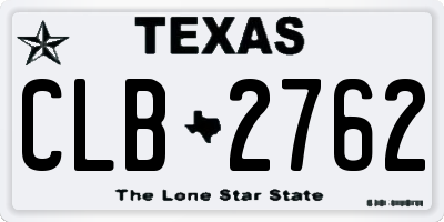 TX license plate CLB2762