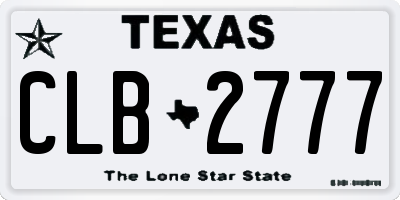 TX license plate CLB2777