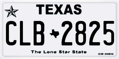 TX license plate CLB2825