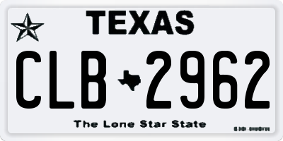 TX license plate CLB2962