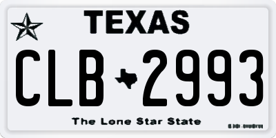 TX license plate CLB2993