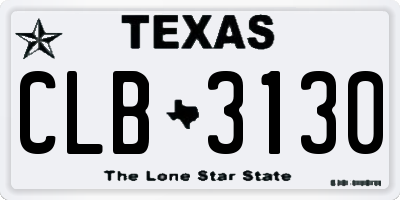 TX license plate CLB3130