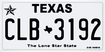 TX license plate CLB3192