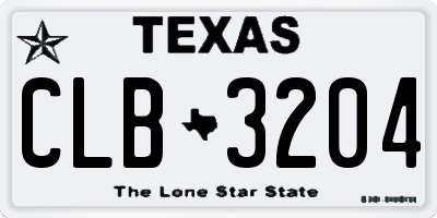 TX license plate CLB3204