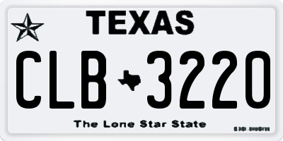 TX license plate CLB3220