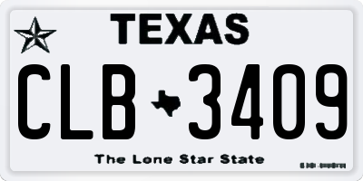 TX license plate CLB3409