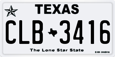 TX license plate CLB3416