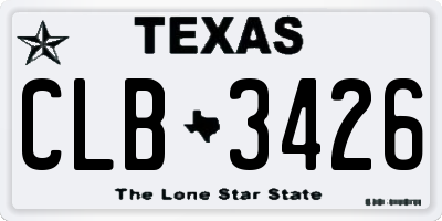 TX license plate CLB3426