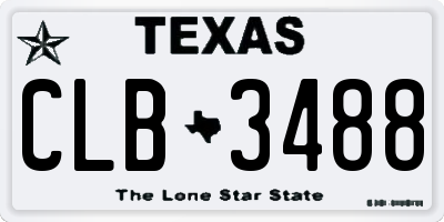 TX license plate CLB3488