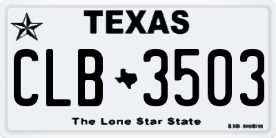 TX license plate CLB3503