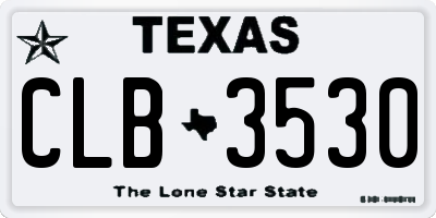TX license plate CLB3530