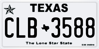 TX license plate CLB3588