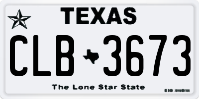 TX license plate CLB3673