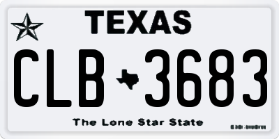 TX license plate CLB3683