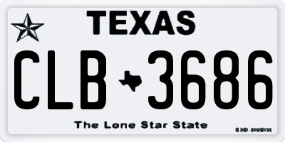 TX license plate CLB3686