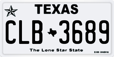 TX license plate CLB3689