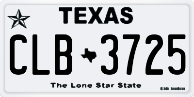 TX license plate CLB3725
