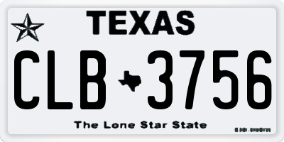 TX license plate CLB3756