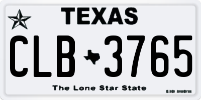 TX license plate CLB3765