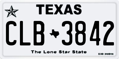 TX license plate CLB3842