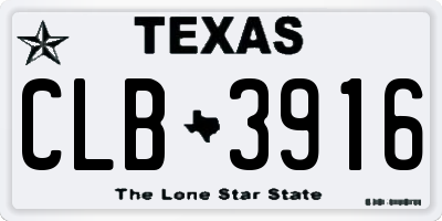 TX license plate CLB3916