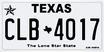 TX license plate CLB4017